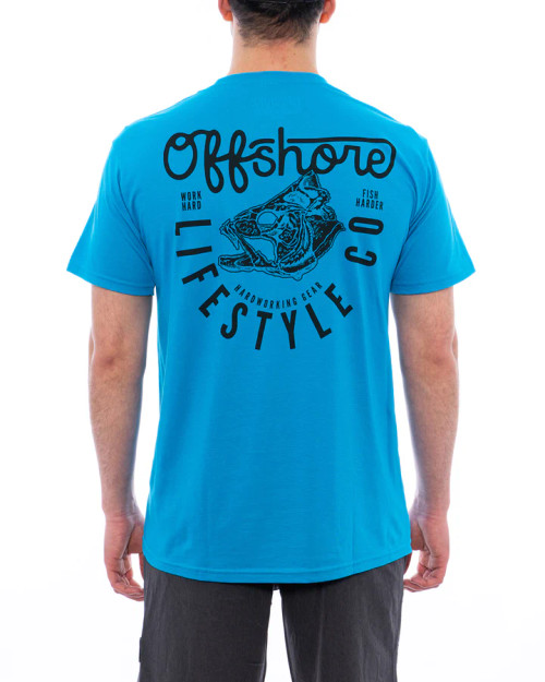 Offshore Lifestyle Tee Shirt - Fish Head - Turquoise