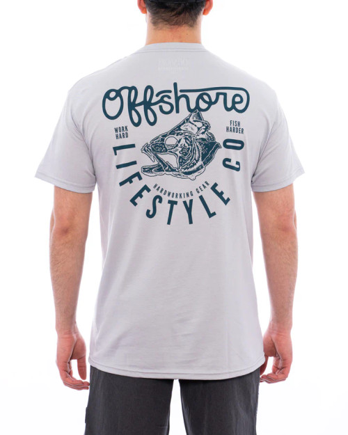 Offshore Lifestyle Tee Shirt - Fish Head - Silver