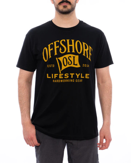 Offshore Lifestyle Tee Shirt - Flag - Black