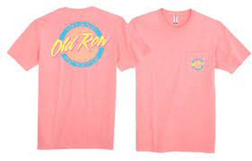 Old Row Tee Shirt - Circle Logo Pocket - Pink