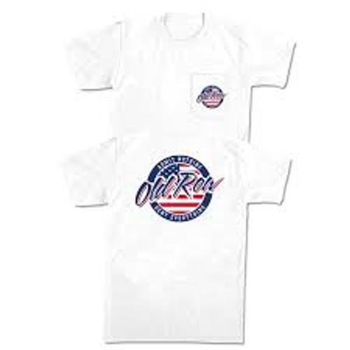 Old Row Tee Shirt - Circle Logo USA - White