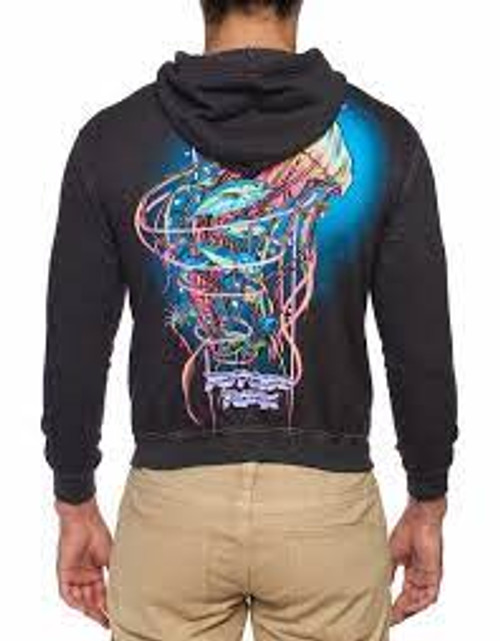 Psycho Tuna Hoody - Jelly Fish Tropical Glow - Black