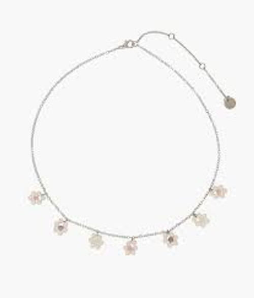 Pura Vida Choker - Bitty Pearl Flower - Silver