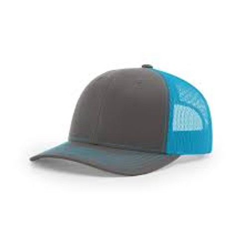 Richardson Hat - 112 Split - Charcoal/Neon Blue