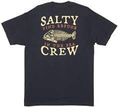 Salty Crew Tee Shirt - Boneyard - Navy