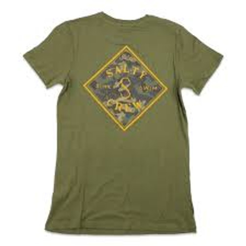 Salty Crew Tee Shirt - Tippet Decoy - Military