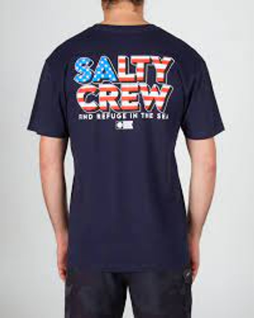 Salty Crew Tee Shirt - Stars and Stripes - Navy