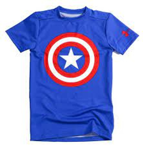 Under Armour Kid's Tee Shirt - Captain America SS - Royal/Red