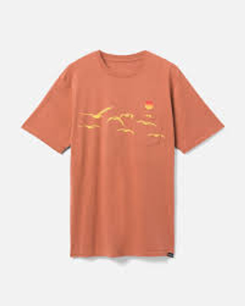 Hurley Tee Shirt - Flock Pocket - Zion Rust