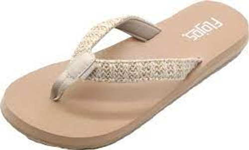 Flojos Flip Flop - Juno Weave - Ivory Metallic