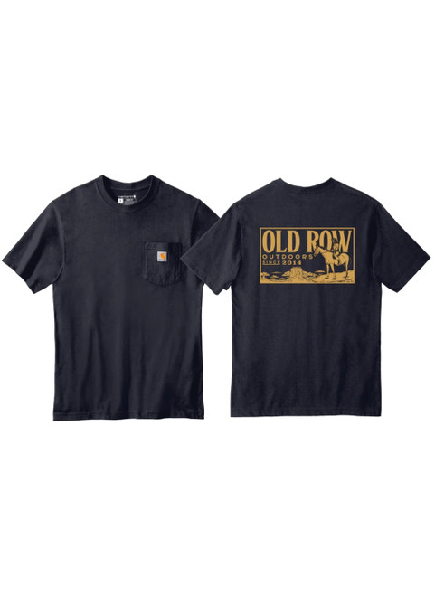 Old Row Tee Shirt - Outdoors Cliff Pocket - Navy