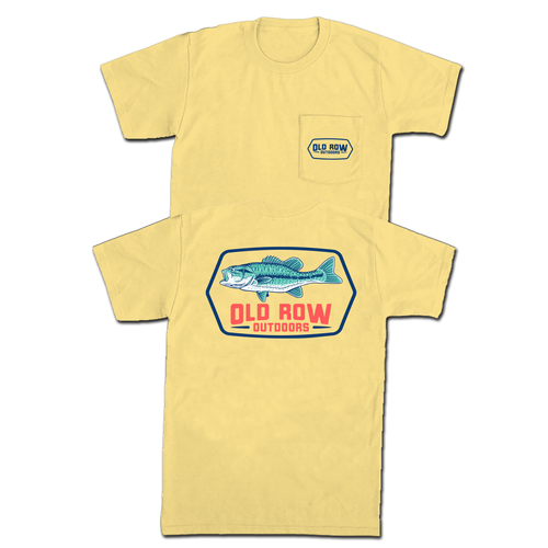 Old Row Tee Shirt - Outdoors Bass Pocket Tee - Yellow