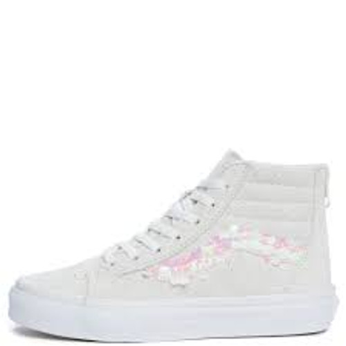 Vans Girl's Shoes - Sk8-Hi Zip Sequins - Blanc Sequins