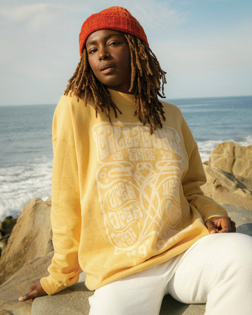 Billabong Hoody - Ride In Oversized Crew - Yellow