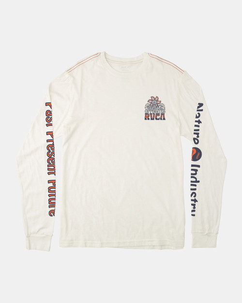 RVCA Youth L/S Tee - Positive Growth - Antique White