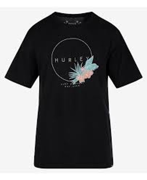 Hurley Tee Shirt - EVD Flower Circle - Black