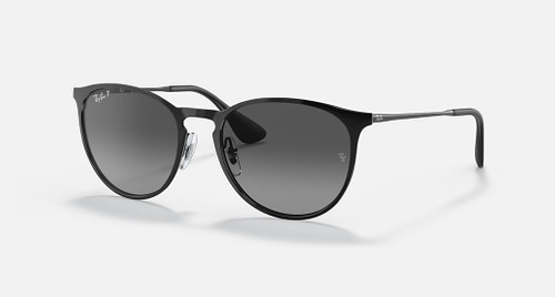 Ray Bans Sunglasses - Erika Metal - Shiny Black/Light Grey Gradient