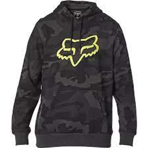 Fox - Men's Fleece Hoodie - Legacy Fox Head Camo Pullover Hoodie - Black Camo