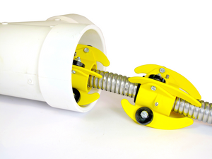 The TrapMaster is a push camera centering device that allows you to maneuver your push camera through corners and p-traps during a pipeline inspection. The TrapMaster is a push camera centering device that allows you to maneuver your push camera through corners and p-traps during a pipeline inspection.