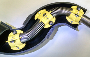 An accessory part that allows larger push cameras to attached to the Universal Roller Skid for pipeline inspection. An accessory part that allows larger push cameras to attached to the Universal Roller Skid for pipeline inspection.