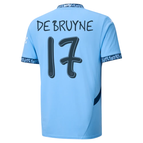 DE BRUYNE #17 Manchester City 24/25 Stadium Men's Home Shirt - Man City Font