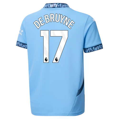 DE BRUYNE #17 Manchester City 24/25 Kid's Home Shirt and Shorts - PL Font
