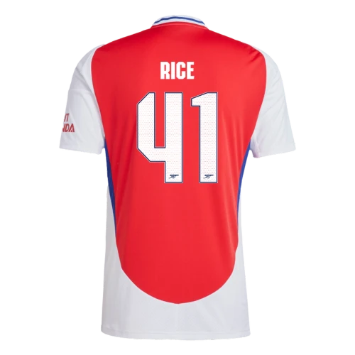 RICE #41 Arsenal 24/25 Stadium Men's Home Shirt - Arsenal Font