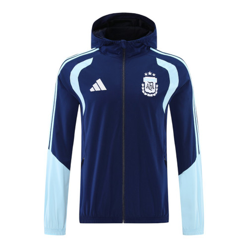 Argentina 2026 Men's Navy Long Zip Windbreaker