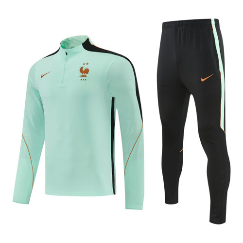 France 2026 Men's Mint Green Short Zip Tracksuit