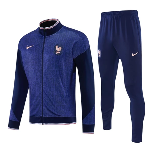 France 2026 Men's Textured Navy Long Zip Tracksuit