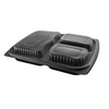 Black Microwave Container Three Compartment - 34oz (1000cc) - Tray Only - SHOPLER