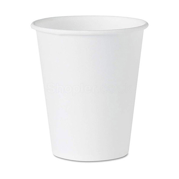 Paper Cup & Lid 1000 x White Paper Cup Hot Single Wall - 12oz (340cc) Shopler.co.uk