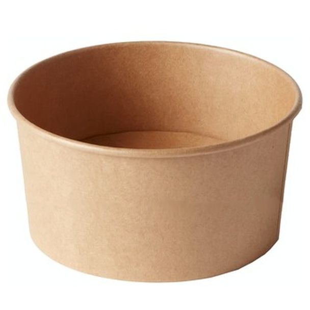 Disposable Bowl 300 x Paper Deli Bowl Round Kraft - 46oz (1300cc) Shopler.co.uk