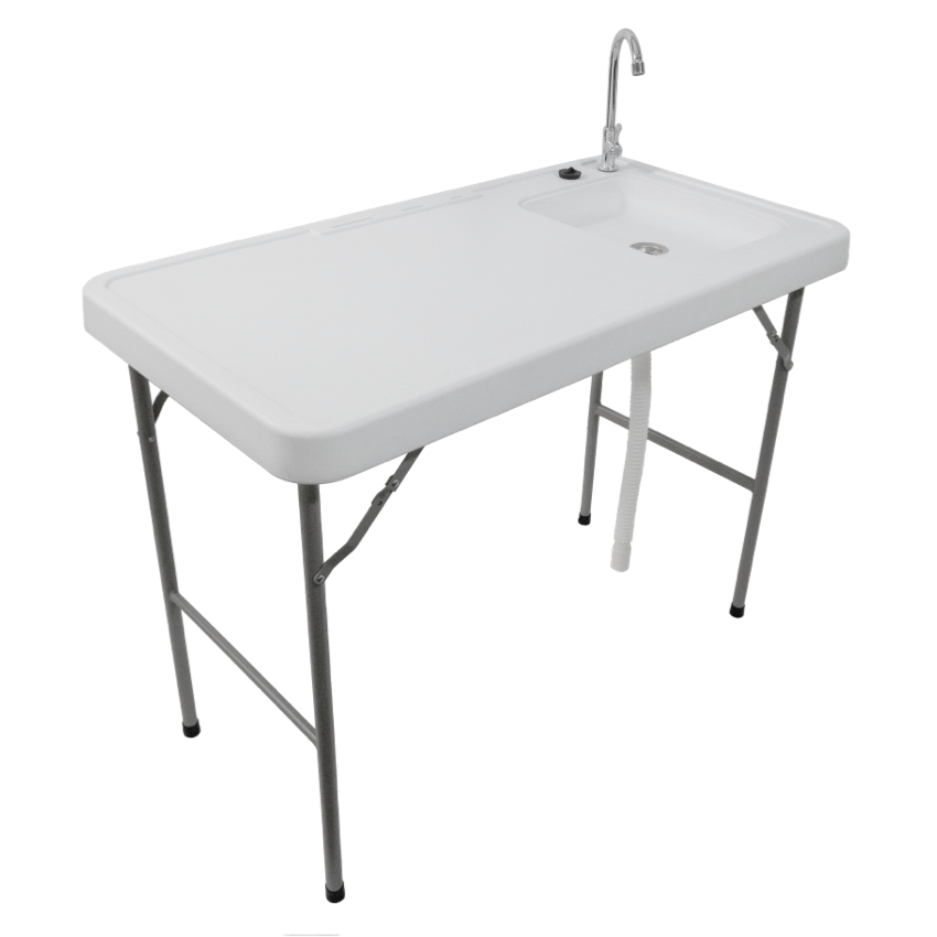 deluxe fish game processing table with faucet and accessories GYMAX Cleaning Sink, Folding Fish Cleaning Station with Adjustable Spray Cleaner, Foldable & Rotatable Faucet, Portable Fillet Table for Outdoor Camping, Fishing, Picnic : Sports & Outdoors The Sportsman Series Folding Table with Faucet makes messy outdoor work easier Fish & Game Cleaning Table