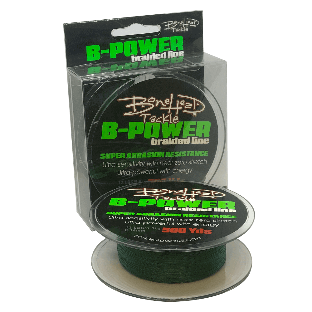 Braided Fishing Line 4X 12LB green 500 | BoneHead Tackle Braided Fishing Line 4X 12LB green 500 | BoneHead Tackle