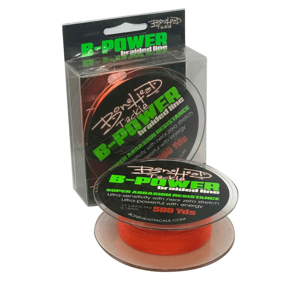 Bonehead Tackle Braided Line 4X 12Lb / 500 Yards/Orange High-Viz Bonehead Tackle Braided Line 4X 12Lb / 500 Yards/Orange High-Viz