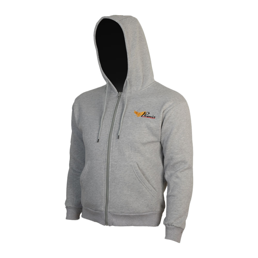 Phenix Embroidered Zip-Up Hoodie Gray - Baits.com