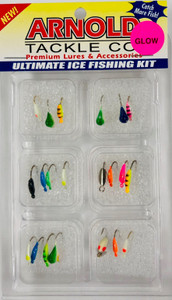 Arnold 21 Pc Assorted Glow Ice Jig Kit