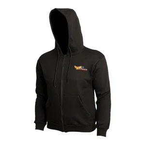 Phenix Embroidered Zip-Up Hoodie Black