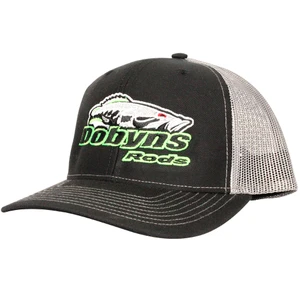 Dobyns Rods | Black with Gray Mesh Black Logo Green Outline