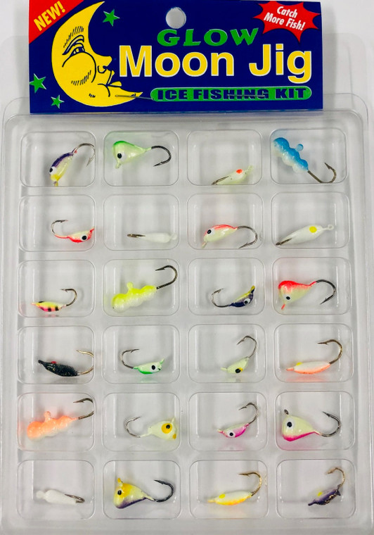 Moon Glow 24 Pc Assorted Ice Jig Kit