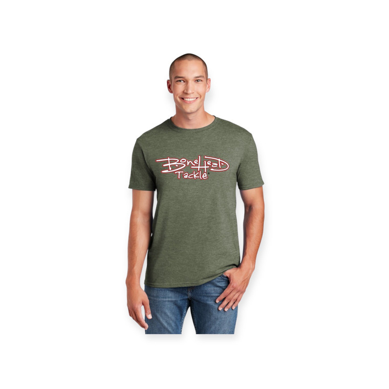 Bonehead Tackle Heather T-Shirts Military Green