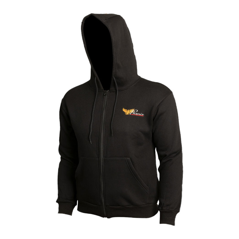 Phenix Embroidered Zip-Up Hoodie Black