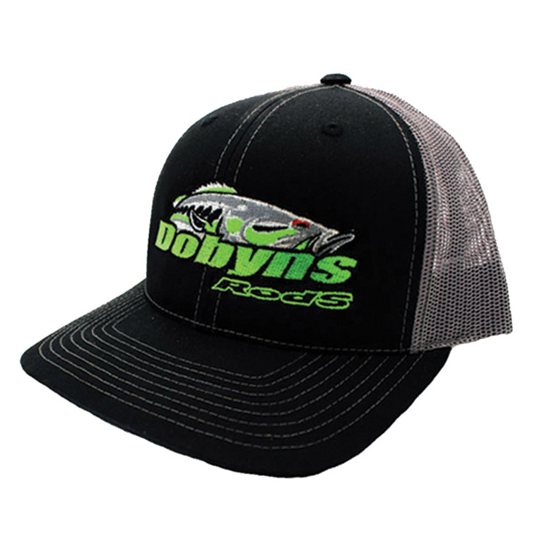 Dobyns Rods | Black with Gray Mesh Green Logo