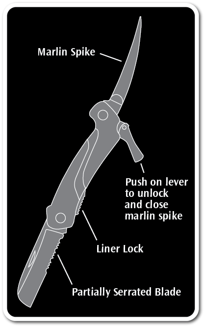 Titanium Bonded Marlin Spike Folding Knife