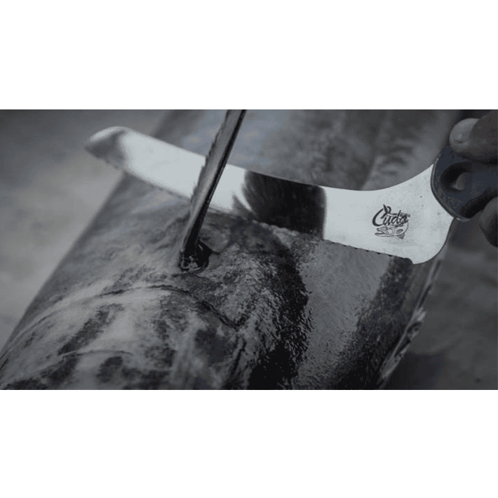 9" Titanium Bonded Offset Serrated Knife