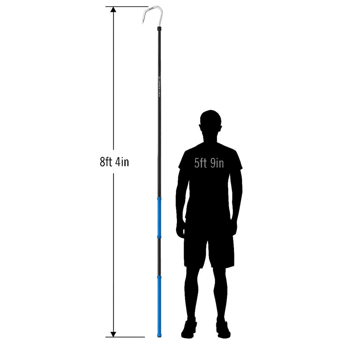 8ft Carbon Fiber Gaff with 4" Hook