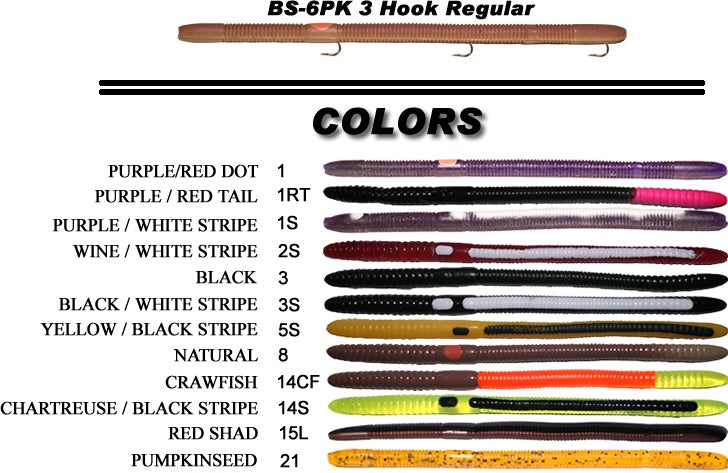 Bass Stopper 3 Hk Reg Rigged Worms - 1 Pack