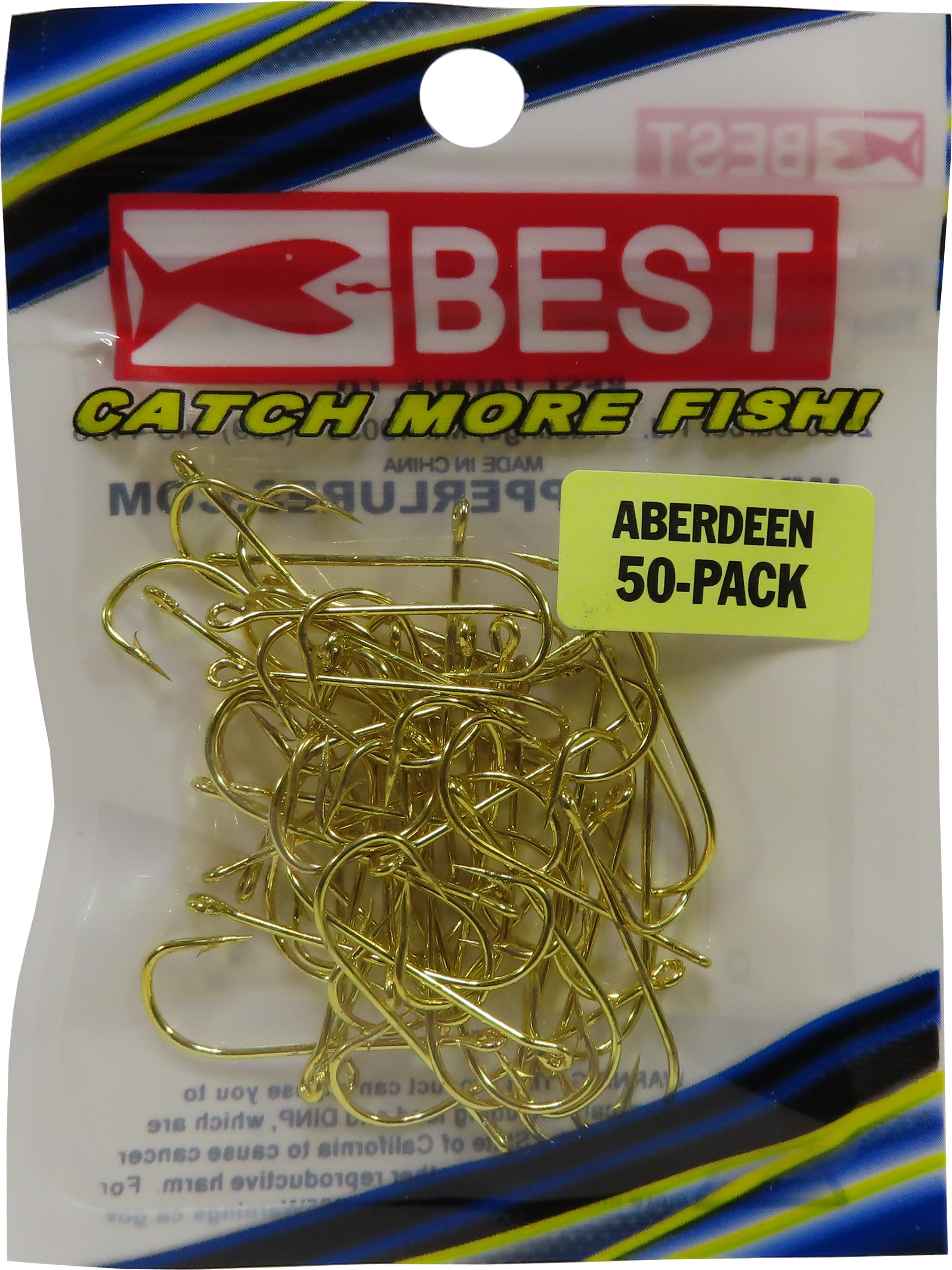 BEST 50 Count Gold Aberdeen Hook Packs
