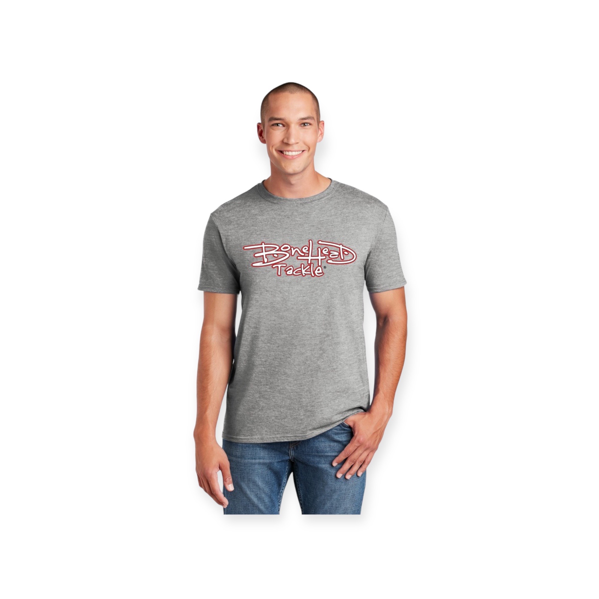 Bonehead Tackle Heather T-Shirts Light Grey
